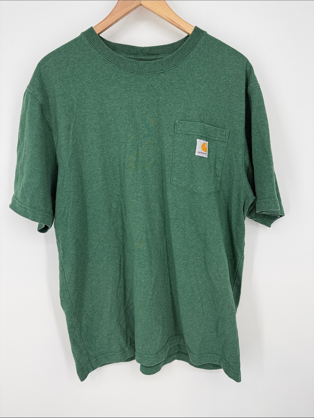Carhartt Men's Green Pocket T-Shirt Loose Fit Green Size Medium